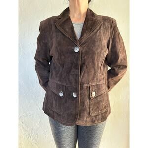 B Collection Brown Suede Leather Jacket